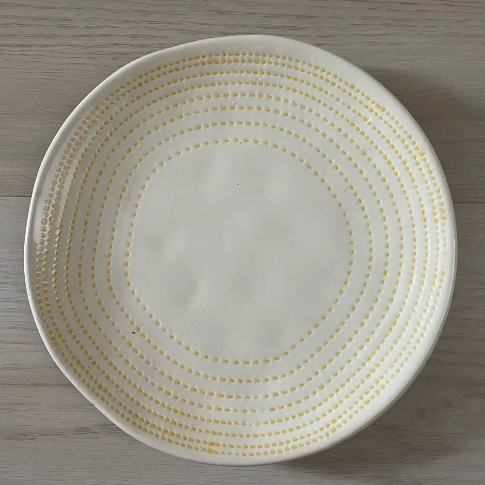 Hearth & Hand Stoneware Yellow Stitched-Cream Salad Plate